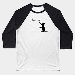 Black cat says love Baseball T-Shirt